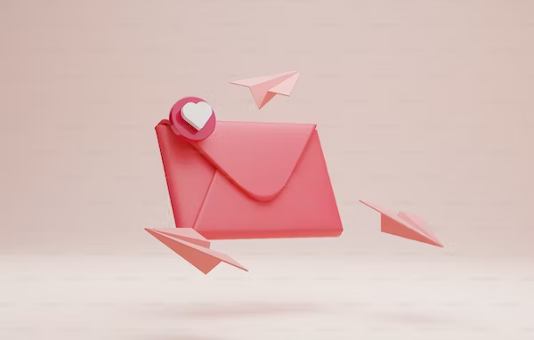 a pink mail envelope