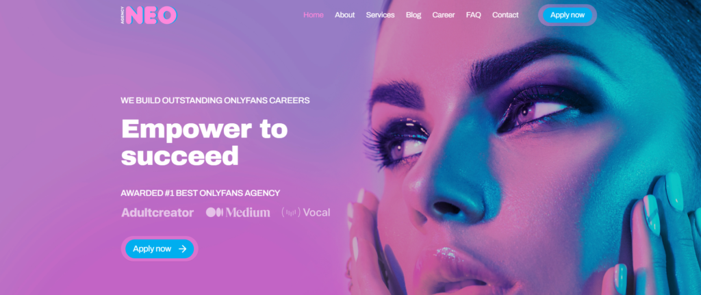 Neo Agency homepage